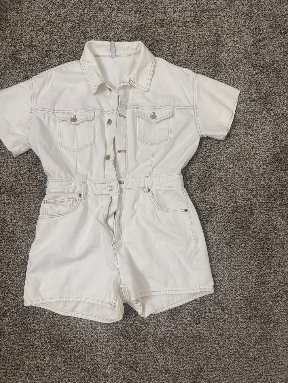 Zara Denim Short Romper
